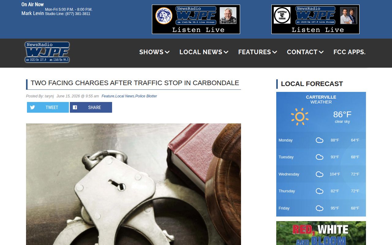 WJPF selected Carbondale arrest report